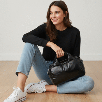 Crossbody puff black