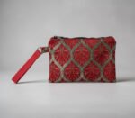 Woven wristlet damask red