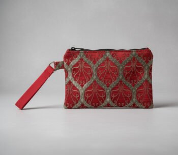 Woven wristlet damask red